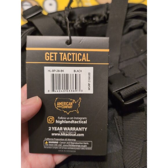 Highland Tactical Vantage Tactical BackpackBlack Molle Webbing NWT - Picture 3 of 7